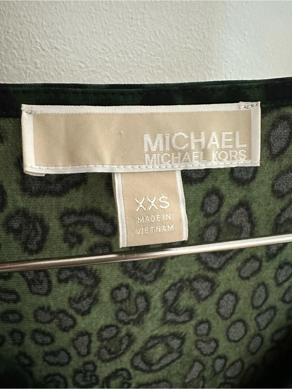 Michael Kors Green Leopard Print Wrap Mini Dress XXS